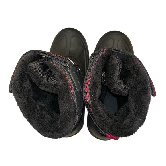 Khombu Black & Red Kids Winter Snow Boots Size 13 - Picture 9 of 11